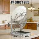 304 Stainless Steel Pot Lid Holder While Cooking, Pot Lid Organizer Rack with Drip Tray for Stove Top, Multifunctional Kitchen Countertop Organizer Space Saving Lid Holder (Silver)