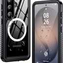 ANTSHARE for Samsung Galaxy S26 Case Waterproof, Built-in Lens & Screen Protector, [Compatible with MagSafe] Shockproof Dropproof Dustproof Full Body Phone Case for S26 6.3"-Black/Clear