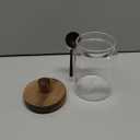 ANSQU Glass Jar with Wooden Lid and Spoon, 20.3oz Food Storage Containers Coffee Jar Coffee Grounds Container, Glass Food Storage Canister