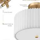 Gold Semi Flush Mount Ceiling Lights, 4-Light 18" Ceiling Light Fixture with White Pleated Fabric Shade, Drum Lamp for Nursery Hallway Bedroom Kitchen, AD-25036-4SF-GD