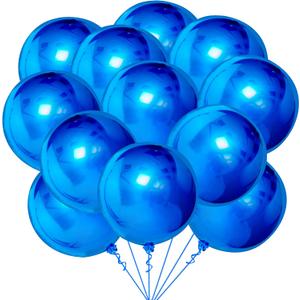 KatchOn, Large Royal Blue Balloons - 22 Inch, Pack of 12 | Royal Blue Metallic Balloons for Graduation Decorations 2025 | Blue Foil Balloon, Under The Sea Party Decorations