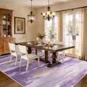 Washable Rugs 8x10 Area Rugs for Living Room: Modern Print Abstract Rug, Non-Slip Rubber Backing for Bedroom Dining Room, Large Carpets for Dorm Kids Girls Room Home Decor Aesthetic, Purple