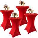4Pack Red Cocktail Table Covers 32x43Inch Red Cocktail Table Tablecloths