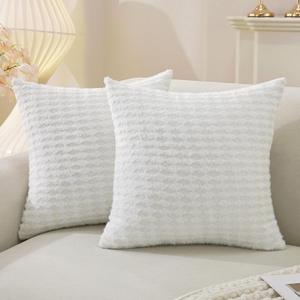 Decorative Throw Pillow Covers 20x20 Inch Set of 2,Boho Diamond Pillowcase for Couch Pillow Covers Home Decor Living Room Bed,Beige White