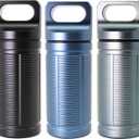 PPFISH Military Grade Air-Tight EDC Accessory Case, Waterproof Pill Fob Capsule/Match Case Battery Holder, Outdoor Survival Storage Container Dry Box (Pack of 3)