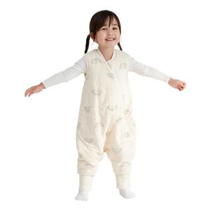 Duomiaomiao 1.5 TOG Toddler Sleep Bag 6-12 Months 100% Cotton Four Season Side Open Zipper Baby Sleep Sack with Feet, Breathable Toddler Wearable Blanket