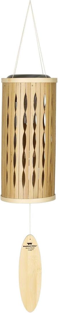 Woodstock Chimes Signature Collection, Aloha Solar Chime, 28'' Natural Decor Designs - Solar Chimes Wind Chimes for Outdoor, Patio, Home or Garden Dcor (ACSN)