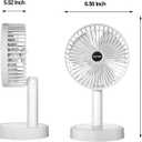 180 Foldable Small Desk Fan & Handheld Fan, 6.5 in Wireless,3 Speeds Battery Powered Portable Fan USB Rechargeable, Office Bedroom Dorm Camping Travel Cruise Essentials, Gifts for Women Men