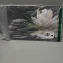 LZIMU Zen Canvas Wall Art White Lotus and Black Zen Stones Bloom in Water Picture Prints for Yoga Spa Meditation Spiritual Room Bathroom Decor (Zen-1, 12"x18")