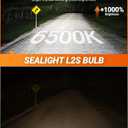 SEALIGHT 9012 HIR2 Light Bulbs, 9X Super Brighter 6500K Cool White 9012 HIR2 LED Fog Bulbs with Fan, 1:1 Halogen Mini Size, Off-Road Lights with Plug N Play, Pack of 2