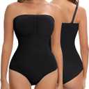Strapless Shapewear for Women, Tummy Control Triangle Bodysuit, Seamless Sculpting Body Shaper Tank Top
 (Large, Black)