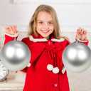 Christmas Ornaments Balls 7.1" Large Christmas Decorations Xmas Tree Shatterproof Big Silver Christmas Ball Ornaments with Hanging Loop for Wedding Holiday Halloween Party Indoor Outdoor Decor