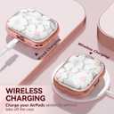 Inesore for AirPods Pro 3 Case 2025 with Lock, for Women Girly Floral Clear Case Compatible with Apple Airpods Pro 3rd Generation Cover, with Phone Stand,Keychain & Cleaner Kit -White Lily