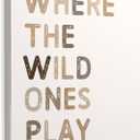 WODMIS Play Room Wall Decor,Kids Where The Wild Ones Play Framed Canvas Wall Art Decor 1114,Play Sign,Colorful Play Room Art Painting Artwork Wall Playroom Nursery Toddler Kids Room Decoration Prints Decor (khaki, 11x14)