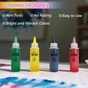2 x 30 Colors Tie Dye Kit, Tie Dye Set for Kids, Pre-Filled Tye Dye Bottles, Non Toxic Permanent Fabric Dye Art Set, Easy DIY Fabric Art - Create Fun (30 Colors)