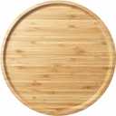 Bamboo Serving Platter, Round Wood Tray, Wooden Serving Tray, Fruit, Bread, Salad Plate, Round Wood Charcuterie Board, 11.8 inch