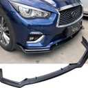 MUCO 3PCS New Front Bumper Front Lips Compatible with Infiniti Q50 Sport 2018 2019 2020 2021 2022 2023 Car Front Spoiler-Gloss Black Sport Front Spoiler Only Q50 Sport
