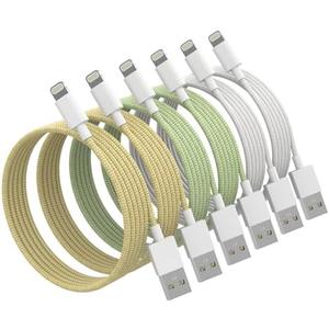 Pack of 2, iPhone Charger Cord, [Apple MFi Certified] Lightning Cable, 6Pack (3/3/6/6/6/10 FT) Nylon Braided USB Charging Cable for iPhone 14/13/12/11 Pro Max/XS MAX/XR/XS/X/8/7/6s Plus, iPad
