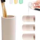 Beige Toothbrush Holder for Bathroom,Water Absorption Fast Drying Diatomite Toothbrush Holders for Electric Toothbrush Toothpaste Shaver Razor