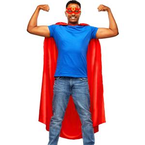 ROLEWIN Superhero-Cape and Mask for Adults Women Men Super Hero Dress-up Costume Spirit Day Team Halloween Party Favors Gift