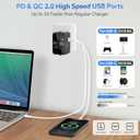 Universal Travel Adapter Worldwide, GaN Fast Charging with PD 3.0 USB-C & USB-A Quick Charge Ports, All-in-One International Power Plug Adapter Converter AC Wall Charger for Europe USA UK AUS Black