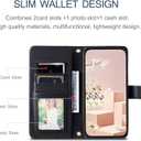 for Samsung Galaxy S25 Ultra Wallet Case, Magnetic Snap Flip Leather Cover with Credit Card Holder Stand WristbandSamsung S25 Ultra Protective Phone Case for Women Black