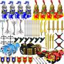 Weapon Pack for Minifigures Accessories Kit Knight Weapons Set Include Horse Carriage Barding Armor Helmet Shield for Ages 5+ Compatible with All Major Brands (Medieval Weapon)