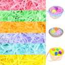 Easter Grass Basket Filler 6 Colors 25.4 OZ (720 Grams) Gift Wrap Filler Paper Boxes Basket Stuffers, Recyclable Raffia Shred Paper for DIY Easter Egg Hunt Decor Birthday Party Favors Classroom Decor