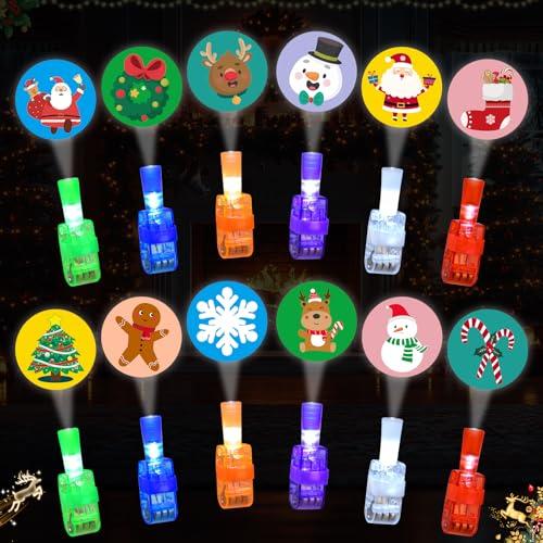 LAKULIO Christmas Party Favors for Kids, 36pcs Christmas Finger Lights Toys for Kids Boys Girls Classroom Rewards Xmas Sock Filler Gifts
