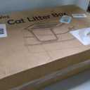 Vivifying XL Stainless Steel Cat Litter Box with Lid, Side Entry, Black