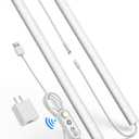 Motion Sensor Dimmable Under Cabinet Lighting, 6000K White, Plug-in, Linkable LED Closet Light Bars, 12-inch 2 Pack