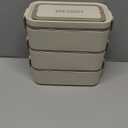 Bento Box Adult Lunch Box, Stackable 3 Layer 304 Stainless Steel Lunch box for Adults Kids Office, 3L Large Capacity Portable Lunch Box Containers with Soup Bowl Spoon and Fork (Creamy white)