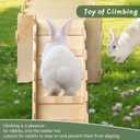 Large Wooden Sturdy Rabbit Houses and Hideouts, Detachable Bunny House Indoor Rabbits Castle Play House with Stairs for Rabbit Guinea Pig Chinchilla