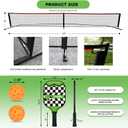 Pickleball Set with Net and Paddles, 4 Player Set, Brown Wooden Paddles, 22FT Portable Net, 6 Balls, 4 Ball Retrievers, 4 Replacement Grips