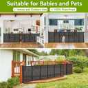Reinforced 42" Tall x 195" Extra Long Baby Gates for Large Openings, Tall Retractable Baby Gates Extra Wide Dog Gate with Support Rods - Prevent Crawling Under, Indoor/Outdoor Retractable Fence, Black