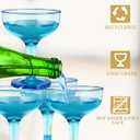 Zopeal 50 Pcs Champagne Glasses 5 oz Unbreakable Plastic Martini Glasses Disposable Wine Cups Stackable Stemmed Champagne Coupe Party Stem Cups for Valentine's Day Wedding Birthday Bar (Blue)