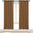 NICETOWN Room Darkening Blind Shade for Kids Bedroom Triple Weave Home Decoration Light Blocking Solid Ring Top Curtain/Drape for Small Window (Gold Brown, Single Panel, 42 x 72 inch)