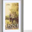 KTKDE 12x24 Picture Frame,Poster Frame Display Pictures 10 x20 with Mat or 12x24 Without, Tempered Glass,24 by 12 Gray Wooden Frame Wall Gallery Photo Frame best gift