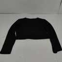 Trendy Queen Womens Long Sleeve Shirts Basic Tees Crop Tops Going Out Spring 2025 Workout Outfits, L
