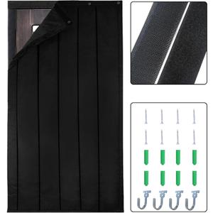 TroyStudio Thick Door Soundproofing Blanket, 41.5 x 86.6 x 0.8 inches Heavy Window Sound Barrier Sheet, Home Acoustic Dampening Curtain Divider, Wall Noise Blocker for Bedroom Music Recording Studio