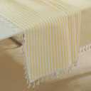 meioro Striped Tablecloth Rectangle Tablecloths Cotton Blend Table Cloth Washable Tabletop Decorative Fabric Table Cover for Kitchen Dinning (Yellow, 60 x 84 Inch)