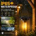 KOOPER Solar Lanterns Outdoor Waterproof, Upgraded Bright Hanging Solar Lights Outdoor Lanterns Decorative, Auto ON/Off Metal Hanging Lantern Lights for Proch Yard Patio Garden Decor 2 Pack