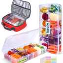 XANGNIER Snack Box Container for Kids Lunch Accessories,Divided Snackle Box Charcuterie Container,12 Compartments Reusable Food Storage Containers for School, Travel,Work,Bento Box Accessories,2 Pack