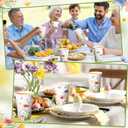 Tioncy 50 Pcs Spring Floral Butterfly 12 oz Disposable Paper Coffee Cups Flower Drinking Cup for Coffee, Water, Juice, Espresso, Hot and Cold Drinks Cocoa Cold Beverages Tea Party Supplies Decoration