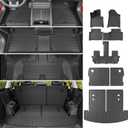 powoq Fuel&Hybrid Floor Mats Compatible with 2024-2026 Santa Fe Cargo Liner Trunk Mat 2nd Row TPE Replacement for 2024 2025 2026 Santa Fe Accessories (2nd Row Backrest Mat+Cargo Mat+Floor Mats)