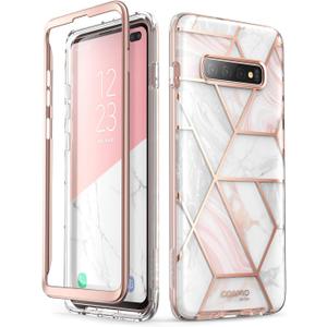 i-Blason Cosmo Series Case for Samsung Galaxy S10+ Plus, Stylish Glitter Protective Bumper Case Without Built-in Screen Protector (Marble)