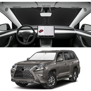 Custom Fit Windshield Sun Shade for Lexus GX 2010-2023, Blocks UV & Heat, Front Window Sunshade Accessories, Easy Fold & Store Keep Your Car Cooler