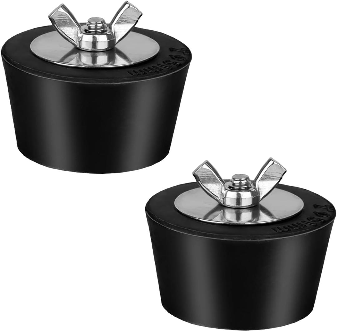 2 Pieces Pool Winterizing Plug 1-1/2 inch,Premium Swimming Pool Winter Expansion PVC/Steel Pipe Plugs with SS Screw, Stainless Steel Bolts, Heavy Duty Rubber (1-1/2 inch)
