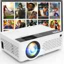 TMY 1080P Full HD Portable Mini Projector, Bluetooth Movie Projector, Compatible with TV Stick/Smartphone/PC/Game Console/HDMI/USB, Indoor & Outdoor Use, with Projector Screen