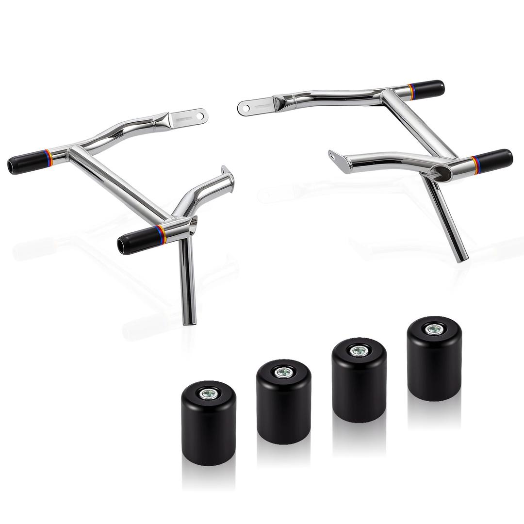 TIKGETUP Chrome Saddle Bag Guards Crash Bar for Harley Touring Street Glide Road Glide Road King Electra/Ultra 2009-2023